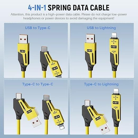 4 in 1 Spring Charging Cable
