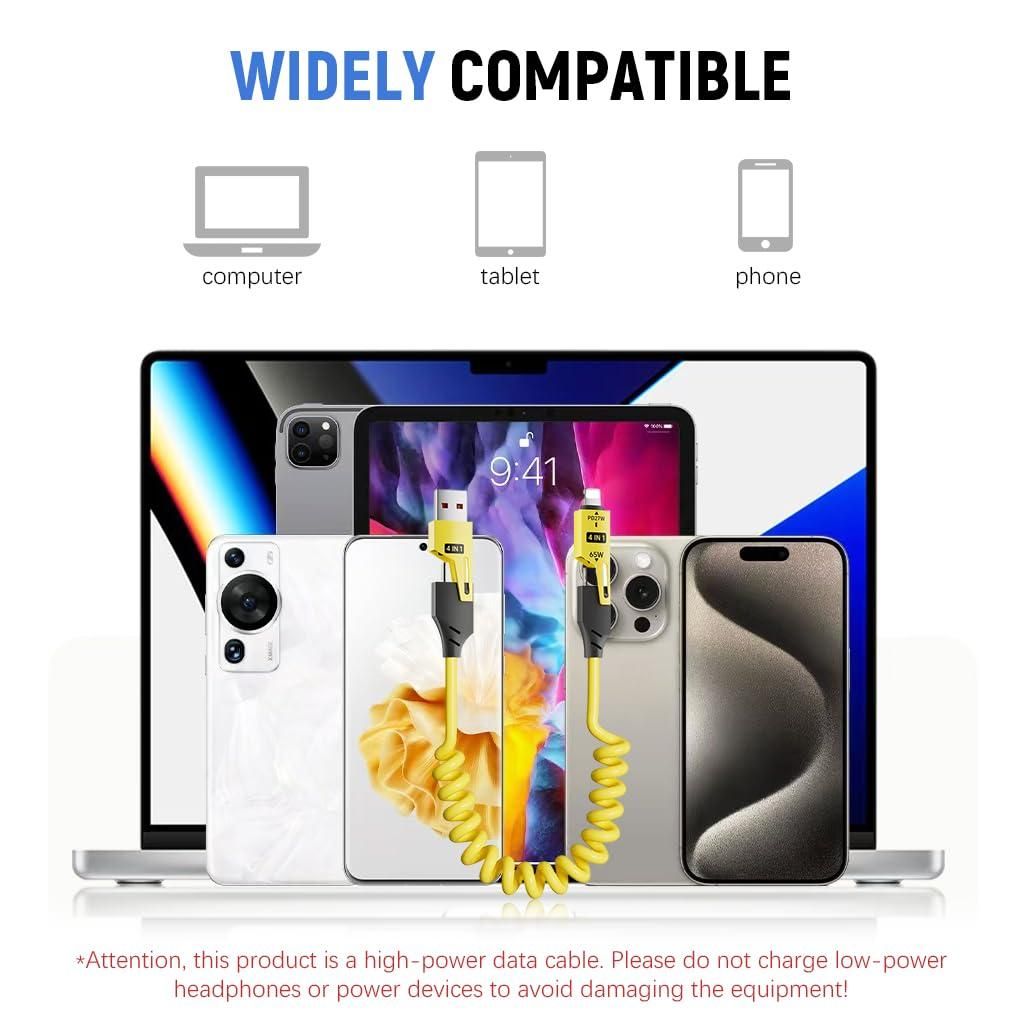4 in 1 Spring Charging Cable