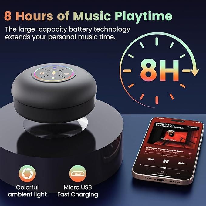 Waterproof Bluetooth Speaker with Suction Cup