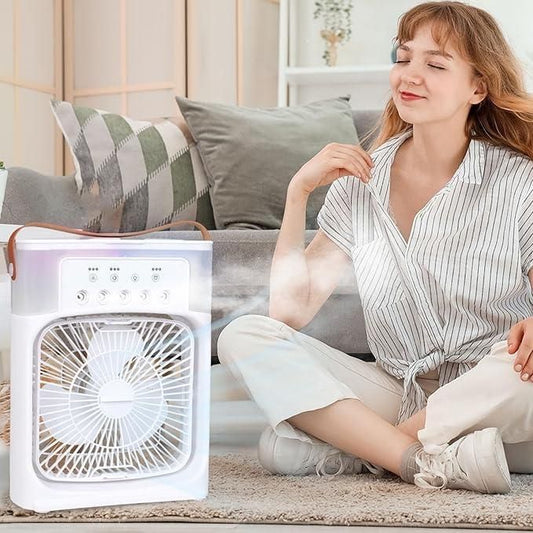 Humidifier & Portable Fan for Home & Office  | 4-in-1 USB Air Cooler