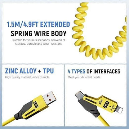 4 in 1 Spring Charging Cable